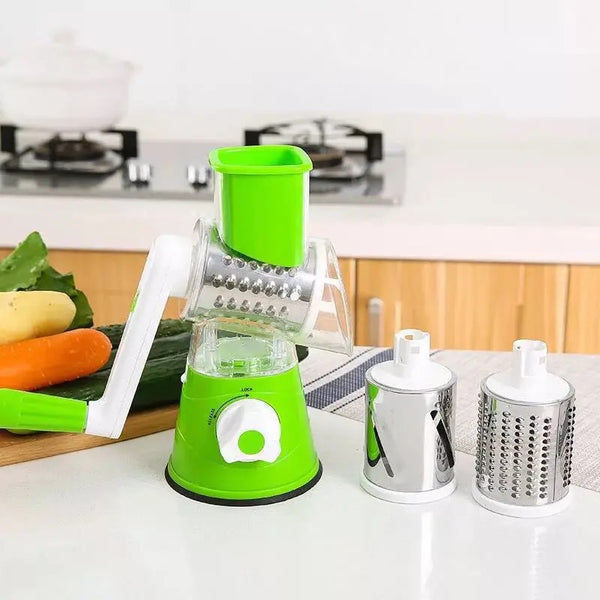 3 in 1 Rotary Vegetables Mandoline/Cutter - Manual Tabletop Drum Cutter Main Image
